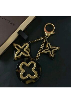 Louis Vuitton Tortoiseshell & Gold Key Charm - Black/Gold